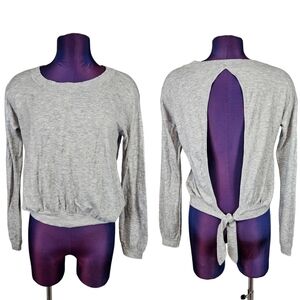 Aerie Light Gray Open Back Soft Knit Sweater‎ Size Small Juniors